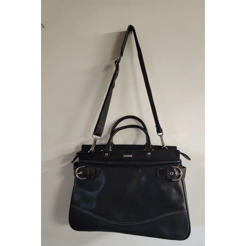 Franklin Covey Black Leather Buisness Computer Bag 12